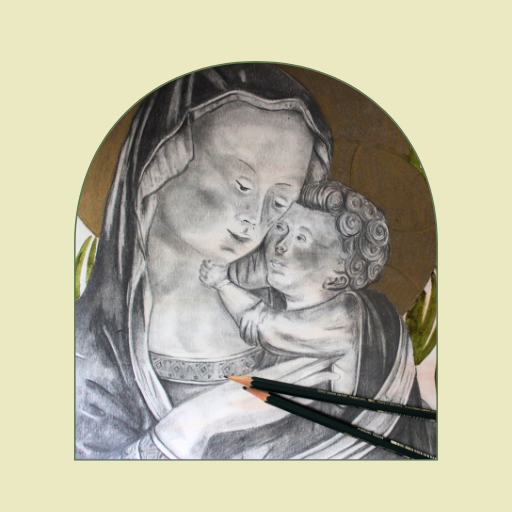 Madonna and Child drawing for Foundations in Drawing