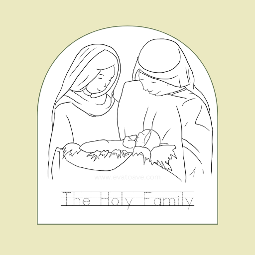 Holy Family drawing for Catholic homeschool printables