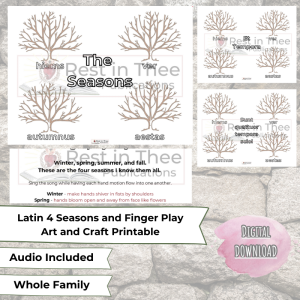 English, Latin Craft 4 Seasons with Finger Play Printable