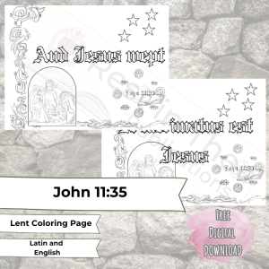 John 11:35 english latin free Catholic Lent coloring page shop icon