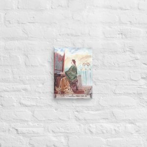 Saint Cecilia Watercolor and Pencil Master Copy After  Antonio Mayer, Saint Cecilia, Crema (Italy), church of Sant'Antonio Abate