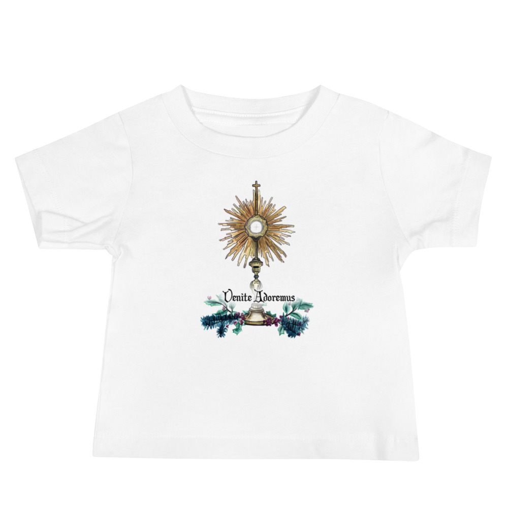 Eucharistic Christmas Venite Adoremus Baby Jersey Short Sleeve Tee - Image 2