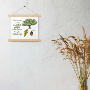 Matthew 7:17 Good Tree Oak Digital Painting Nature Study Poster with Digital Line Art Download