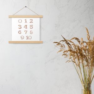School Room Nursery Poster - Our Lady's Number Wall Art Wood Hangers