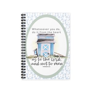 Colossians 3:23 Spiral Notebook Chicken Coop Watercolor