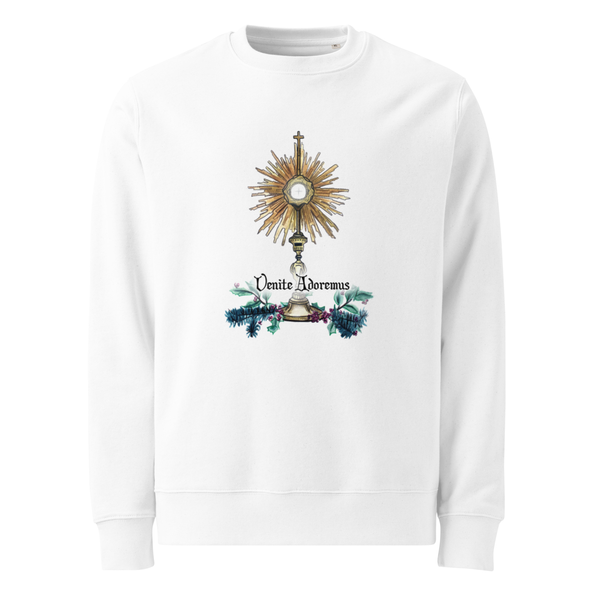 Eucharistic Christmas Venite Adoremus Adult Sweatshirt - Image 3